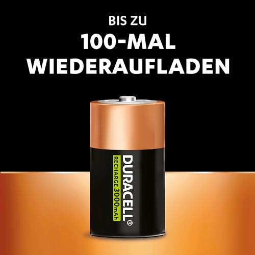 Duracell Akku D (HR20) 3000 mAh  2er (wiederaufladbare Batterie) - 3