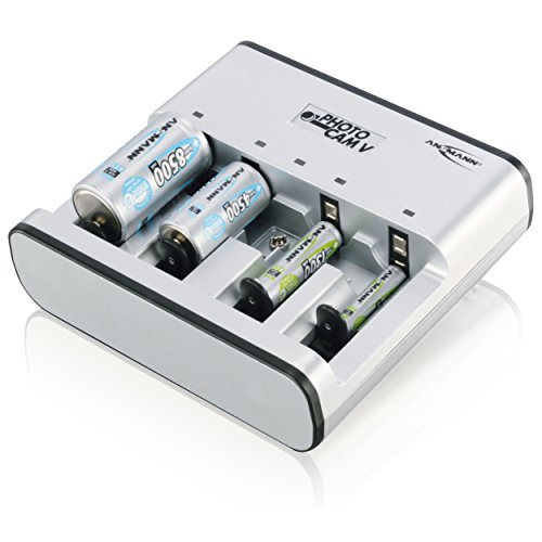 ANSMANN PhotoCam V Akku-Ladegerät für Micro AAA/Mignon AA/Baby C/Mono D/9V E-Block mit LED-Anzeige (individueller Ladevorgang pro Schacht, autom. Abschaltung, Erhaltungsladung) - 2