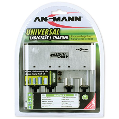 ANSMANN PhotoCam V Akku-Ladegerät für Micro AAA/Mignon AA/Baby C/Mono D/9V E-Block mit LED-Anzeige (individueller Ladevorgang pro Schacht, autom. Abschaltung, Erhaltungsladung) - 3