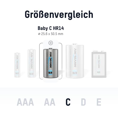 ANSMANN maxE Baby C Akku 4500mAh (6er Pack) vorgeladene ready2use NiMH Power Akkubatterie Babyzelle mit geringer Selbstentladung - 2