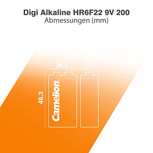 Camelion 17025122 Akku (NiMH, 9 Volt Block, 250 mAh, 1er) - 3