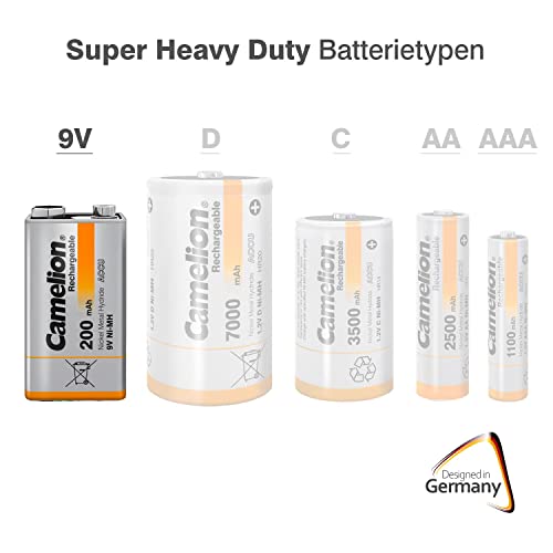 Camelion 17025122 Akku (NiMH, 9 Volt Block, 250 mAh, 1er) - 7