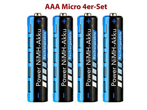 PEARL 1100 mAh NiMH-Akkus AAA Micro 4er-Set - 3