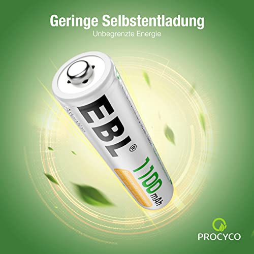 EBL 16 Stück 1100mAh hohe Kapazität AAA Ni-MH wieder aufladbare Batterien - 4