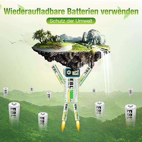EBL 16 Stück 1100mAh hohe Kapazität AAA Ni-MH wieder aufladbare Batterien - 6