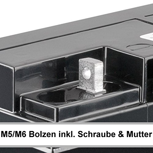 1x AGM 12V / 18Ah Blei-Akku – MP18-12 [ M5 – Bolzen inkl. Schraube und Mutter ] VdS geprüft – inkl. 2x Original Kraftmax Anschluß-Adapter - 2