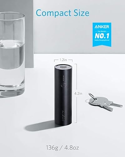 Anker PowerCore 5000mAh Externer Akku Powerbank Batterie Extra Kompakt Slim Handy Ladegerät mit Power IQ für iPhone 7 7+ 6s 6 Plus SE, iPad, Samsung Galaxy und Weitere Smartphone (Schwarz) - 2