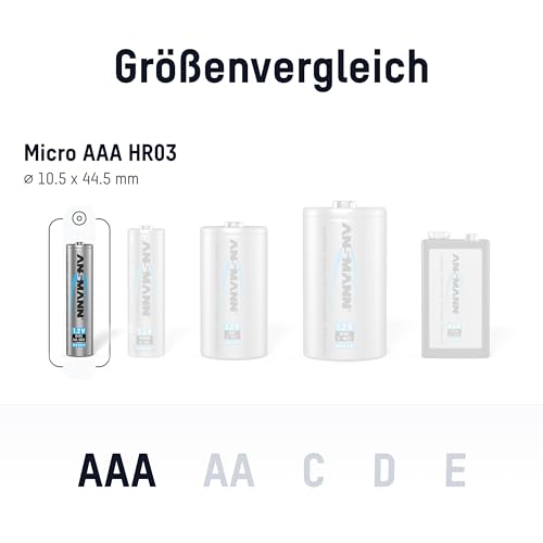 ANSMANN maxE DECT Micro AAA Akku Typ 800mAh geringe Selbstentladung Phone-Akku für Schnurlostelefone (2er Pack) - 2