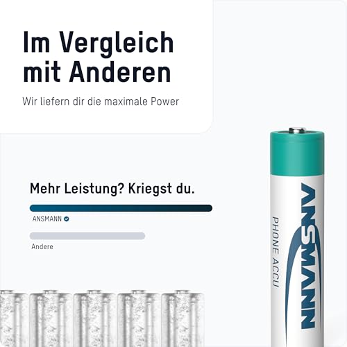 ANSMANN maxE Micro AAA Akku 550mAh DECT Phone-Akku Schnurlostelefone geringe Entladung Akkubatterie (2er Pack) - 6