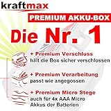 Kraftmax 8er-Pack Panasonic Eneloop LITE AAA Akkus – speziell für schnurlose Telefone / DECT Telefon – 8x Micro Akku Batterien in Kraftmax Akkuboxen - 3