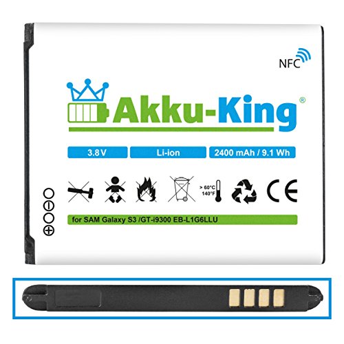 Akku-King Li-Ion Akku (2400mAh) für Samsung Galaxy S3 GT-I9300/S3 i9301 Neo/S3 LTE GT-i9305 mit NFC - 2