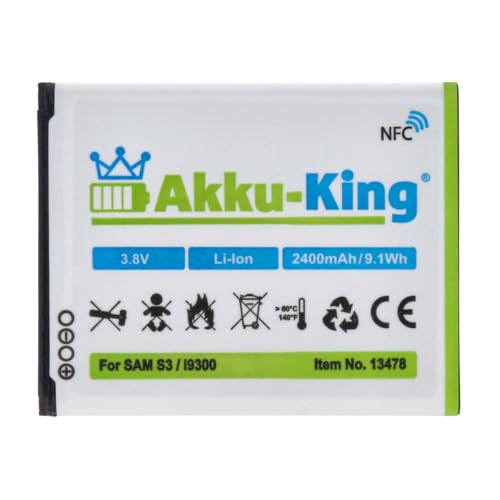 Akku-King Li-Ion Akku (2400mAh) für Samsung Galaxy S3 GT-I9300/S3 i9301 Neo/S3 LTE GT-i9305 mit NFC - 3