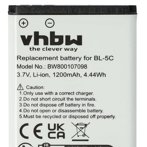 vhbw Li-Ion Akku 1200mAh (3.7V) für Handy Telefon Smartphone Swissvoice MP22, Olympia Komfort Mobiltelefone CARO - 5