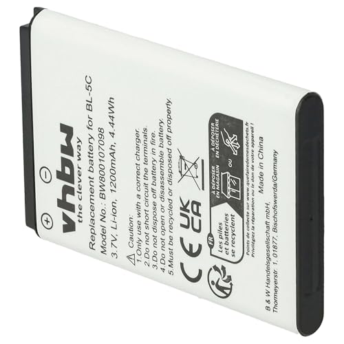 vhbw Li-Ion Akku 1200mAh (3.7V) für Handy Telefon Smartphone Swissvoice MP22, Olympia Komfort Mobiltelefone CARO - 9