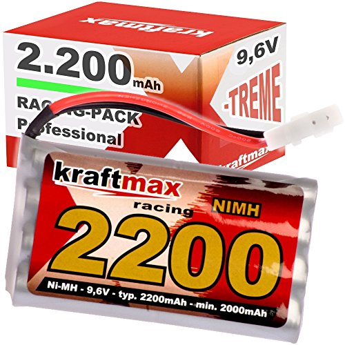 Kraftmax Akku Racing-Pack mit Tamiya Stecker - 9,6V / 2200mAh - NiMH Akku / Hochleistungs RC Akkupack