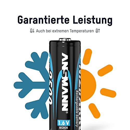 ANSMANN Mignon AA Akku Nickel-Zink (NiZn) 2500mWh/1,6V hohe Spannung – für batteriebetriebene Geräte (4er Pack) - 4