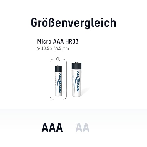 ANSMANN Micro AAA Akku 800mAh maxE geringe Selbstentladung NiMH vorgeladene Akkubatterie (4er Pack) - 3