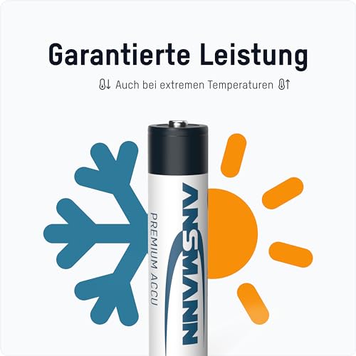 ANSMANN Micro AAA Akku 800mAh maxE geringe Selbstentladung NiMH vorgeladene Akkubatterie (4er Pack) - 5
