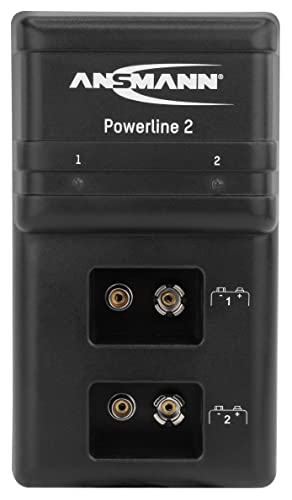 ANSMANN Powerline 2 Akku-Ladegerät für zwei 9V E-Block Akkus (jeder Schacht einzeln überwacht, autom. Abschaltung, Erhaltungsladung nach Ladevorgang) - 3