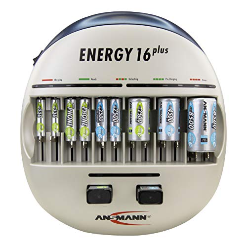 ANSMANN Energy 16 Plus Akku-Ladegerät und Pflegestation für NiMH/NiCd Akkus AAA, AA, C, D, 9V-Block + USB - 2