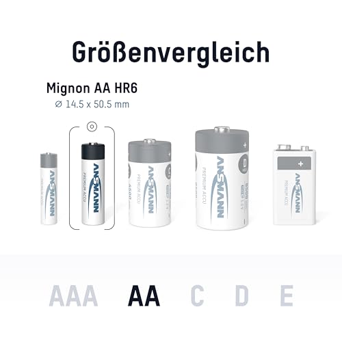 ANSMANN Mignon AA Akku 2500mAh maxE geringe Selbstentladung NiMH vorgeladene Akkubatterie (2er Pack) - 3