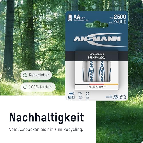 ANSMANN 5035202 Mignon AA Typ 2850mAh hochkapazitiv Profi/Vielanwender Digital Foto Akkubatterie 2er Pack - 4