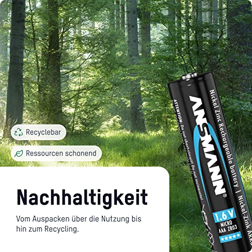 ANSMANN Micro AAA Akku Nickel-Zink (NiZn) 900mWh/1,6V hohe Spannung – für batteriebetriebene Geräte (4er Pack) - 3