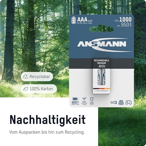 ANSMANN Micro AAA Akku Typ 1000mAh NiMH hochkapazitiv Profi Digital Kamera-Akkubatterie (8er Pack) - 4