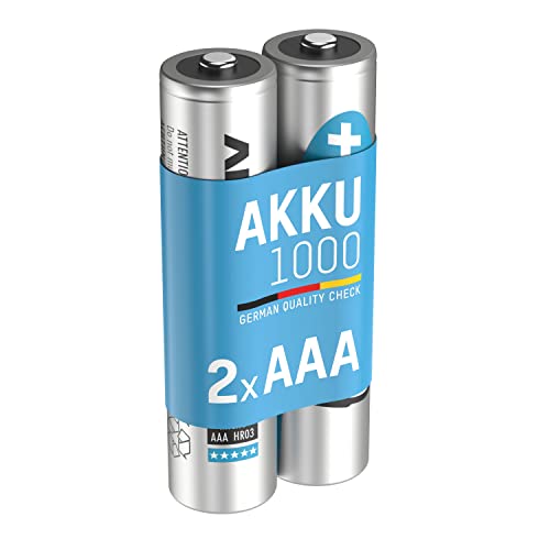 ANSMANN Micro AAA Akku Typ 1000mAh NiMH hochkapazitiv Profi Digital Kamera-Akkubatterie (2er Pack)