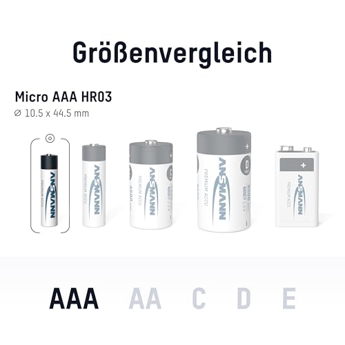 ANSMANN Micro AAA Akku Typ 1000mAh NiMH hochkapazitiv Profi Digital Kamera-Akkubatterie (2er Pack) - 3