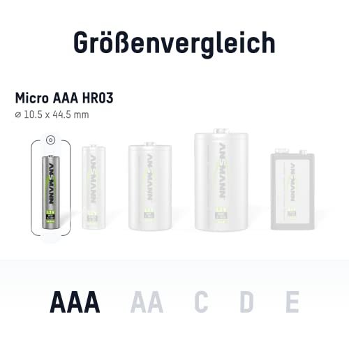 ANSMANN maxE Micro AAA Akku 550mAh geringe Selbstentladung vorgeladene Power Akkubatterie (8er-Pack) - 3
