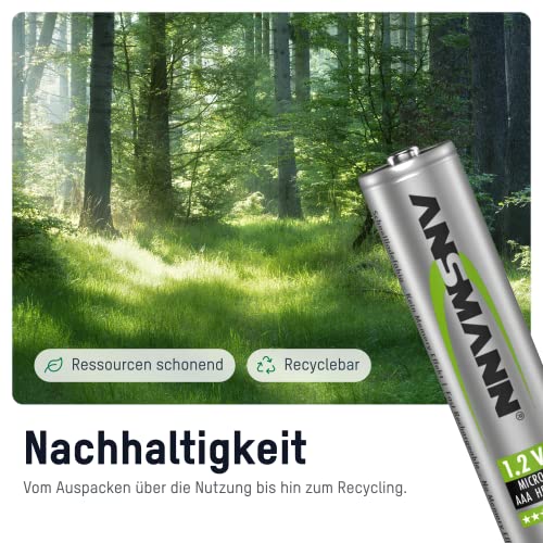 ANSMANN maxE Micro AAA Akku 550mAh geringe Selbstentladung vorgeladene Power Akkubatterie (8er-Pack) - 5