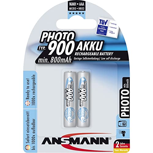 ANSMANN 5030512 NiMH MaxE  AAA Micro 900 mAh 2er Pack Akkubatterie Photo
