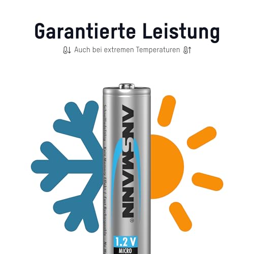 ANSMANN Micro AAA Akku 800mAh maxE geringe Selbstentladung NiMH vorgeladene Akkubatterie (2er Pack) - 4