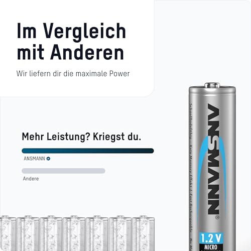 ANSMANN Micro AAA Akku 800mAh maxE geringe Selbstentladung NiMH vorgeladene Akkubatterie (2er Pack) - 5