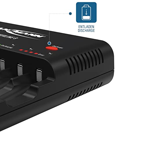 ANSMANN DAS STARTER SET: Powerline 8 Akku-Ladegerät Testsieger (Vergleich.org 08/2015) mit Entladefunktion, USB + 4x AA Akku 2100mAh + 4x AAA Akku 800mAh - 4