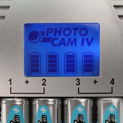 ANSMANN PhotoCam IV Akku-Ladegerät für Micro AAA/Mignon AA Akkus Steckerladegerät mit LCD-Anzeige + 8x AA Akkus maxE PRO - 5