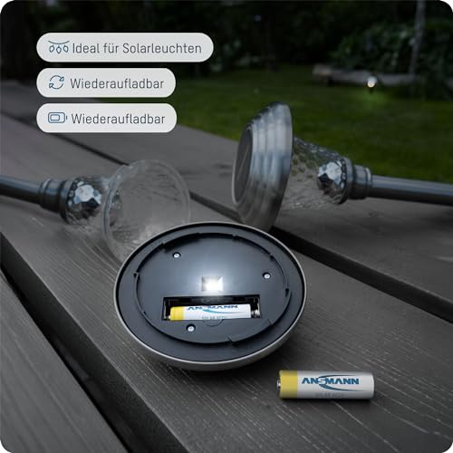 ANSMANN 5035513 maxE SOLAR Mignon AA 800mAh Akkubatterie geringe Entladung Solarlampe 2er Pack - 2