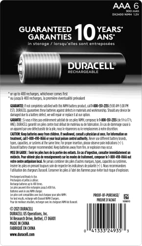Duracell Rechargeable AAA StayCharged 800mAH Batteries – 6-Pack - 3