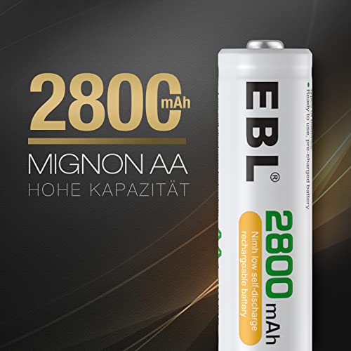 EBL 16 Stück 2800mAh hohe Kapazität AA Ni-MH wiederaufladbare Batterien - 2