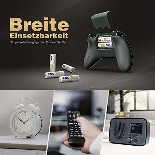 EBL 16 Stück 2800mAh hohe Kapazität AA Ni-MH wiederaufladbare Batterien - 6