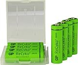 Akku Batterien AA / Mignon, NiMH, 1,2V, Hi-Power 2600mAh GP ReCyko+ LSD, Ready-to-Use - bereits vorgeladen, 8 Stück inklusive praktischer Aufbewahrungsbox zum Schutz und Transport
