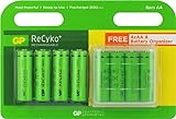 Akku Batterien AA / Mignon, NiMH, 1,2V, Hi-Power 2600mAh GP ReCyko+ LSD, Ready-to-Use – bereits vorgeladen, 8 Stück inklusive praktischer Aufbewahrungsbox zum Schutz und Transport - 4