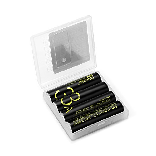 Rechargeable Akku Batterien,Coolreall 4-er Pack Vorgeladener AAA Ni-Mh Akku (1100 mAh,1.2V) inkl Akku Aufbewahrungsbox - 7