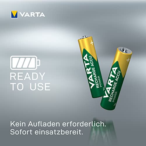 Varta Rechargeable Accu Ready To Use vorgeladener AAA Micro NiMh Akku (2er Pack, 800 mAh, wiederaufladbar ohne Memory-Effekt – sofort einsatzbereit) - 5