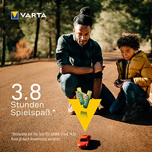 Varta Rechargeable Accu Ready To Use vorgeladener AAA Micro NiMh Akku (2er Pack, 800 mAh, wiederaufladbar ohne Memory-Effekt – sofort einsatzbereit) - 9