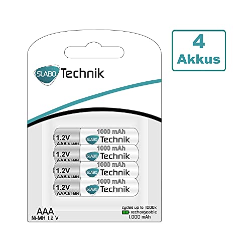 Slabo Ni-MH AAA Akku Micro Batterien AAA wiederaufladbar rechargeable Batterie 1000mAh / 1.2V – 4er-Pack - 5