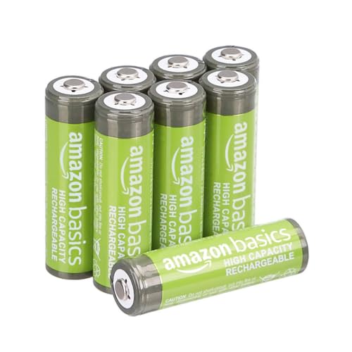AmazonBasics Vorgeladene Ni-MH AA-Akkus - Akkubatterien, 500Zyklen (typisch 2500mAh, minimal 2400mAh), 8Stck (Design kann von Darstellung abweichen)