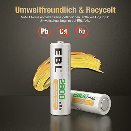 EBL wiederaufladbare Batterien 2800mAh AA Ni-MH, 8 Stück - 6