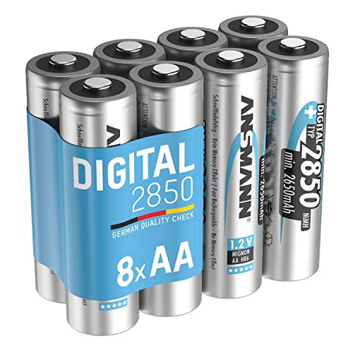 ANSMANN Mignon AA Akku Typ 2850mAh NiMH hochkapazitiv Profi Digital Kamera-Akkubatterie (8er Pack)